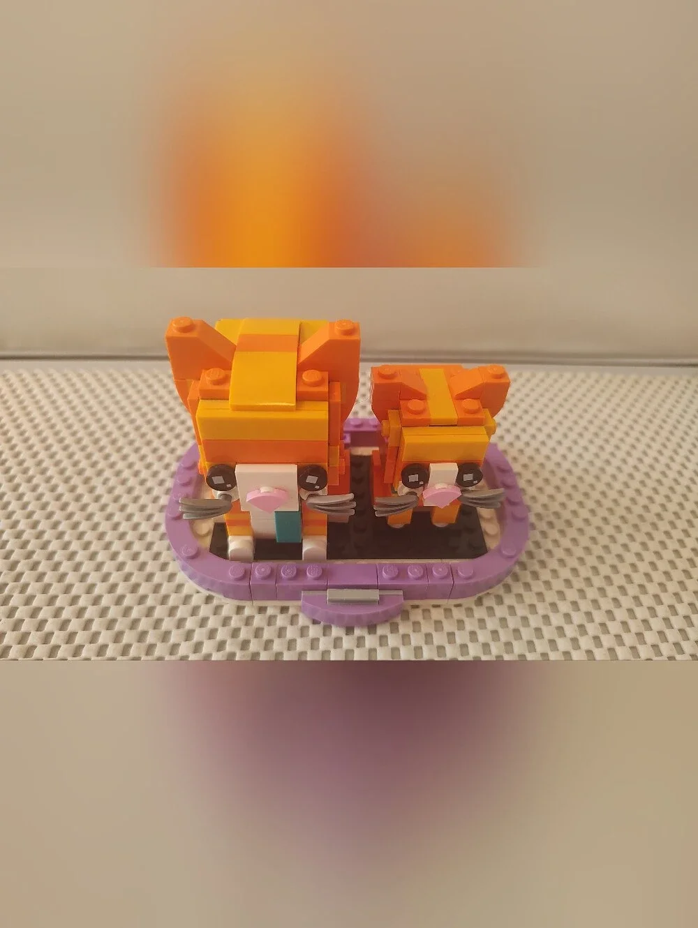 Lego 40480 Ginger Tabby #133 & Kitten #134 Brick Headz Pets Gently Used Toy